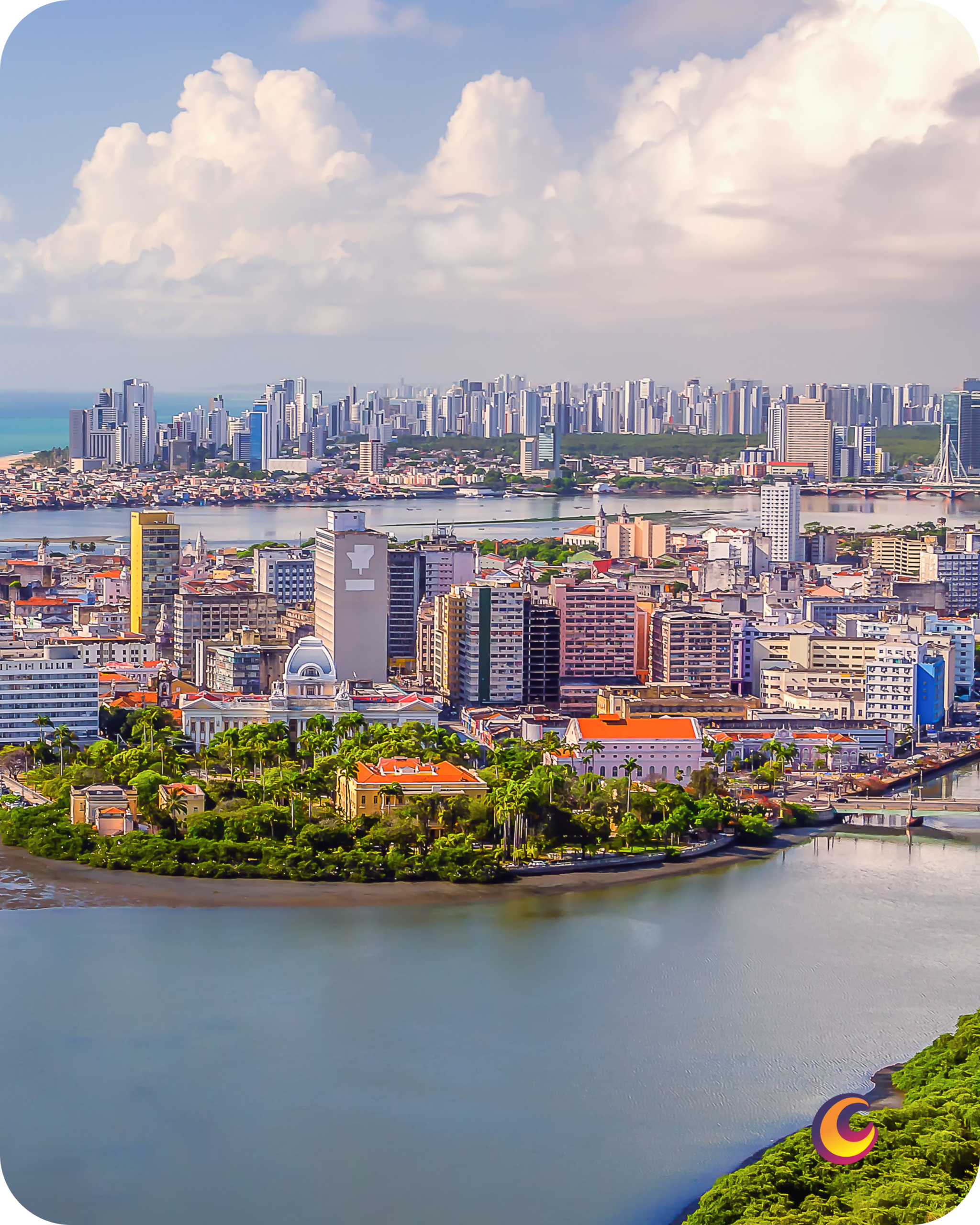 Home Vista aérea do Rio Capibaribe e mar no Recife - Portal Capitania